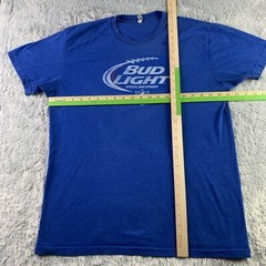 Bud Light Shirt Mens Large Blue White Red NFL Football Official Beer Sponsor Tee