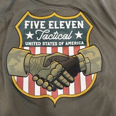5.11 Tactical Olive Green Short Sleeve Logo Tee with Yellow Print XL