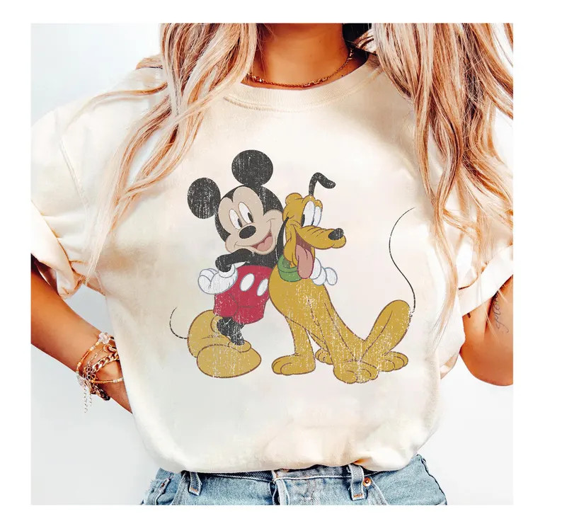 Disney Mickey And Pluto T-SHIRT UNISEX1