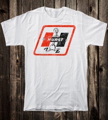 Hot Rod Tee T Shirt Drag Race Nostalgia Hurst Guy Mascot Floor Shifter