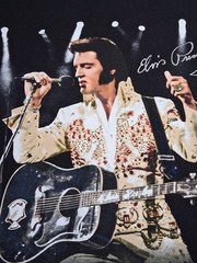 ​Official Graceland Elvis Presley Graphic Tee Black Rhinestone Bling Shirt…