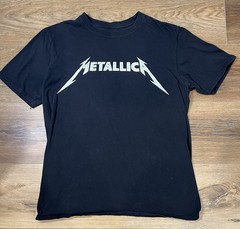 Metallica T-Shirt Mens Size L Black 100% Cotton Music Band Logo Crew Neck