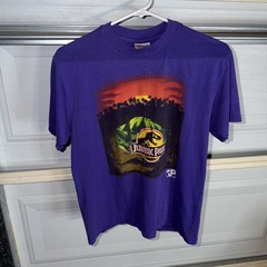 Rare Vintage 1993 Jurassic Park Promo Purple T-Rex T-Shirt Youth XL As Pictured