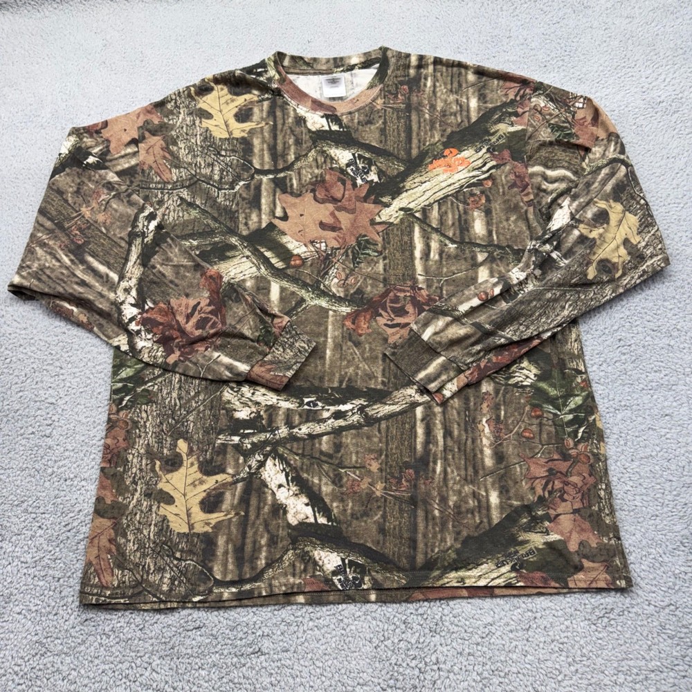 Mossy Oak Mens Size 2XL Break-Up Infinity Camo Brown Tree Leaf L/S T-Shirt 93846