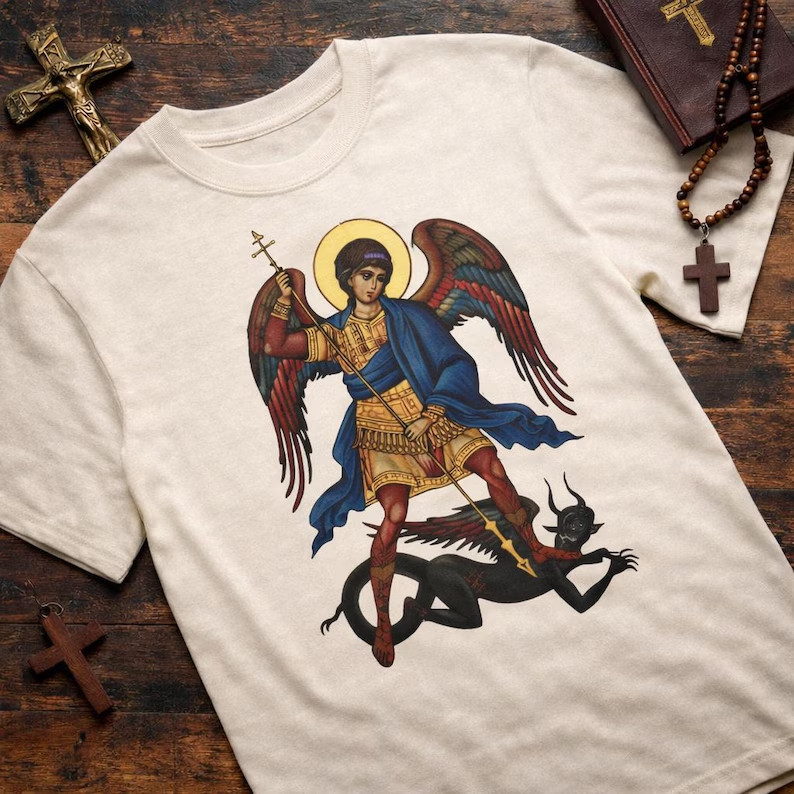 Saint Michael Archangel T-Shirt | Byzantine Catholic Orthodox Christian Tee