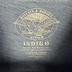 Wallace And Barnes T Shirt Mens Medium Indigo Blue Slub Cotton Pocket Tee