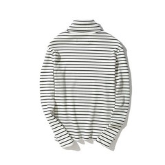 Men’s Long Sleeves Tops Loose Shirt High Neck Blouse Sweater Stripes Warm Soft