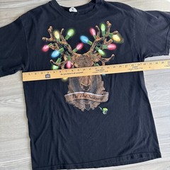 Vintage Reindeer Christmas Lights Shirt Unisex Large Alstyle Made in Mexico
