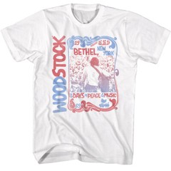 Woodstock Peace 69 Nouveau Border Men’s T Shirt Music Arts Fair Hippie Festival