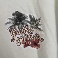Caribbean T-shirt Mens Large Grilling & Chillin Palm Tree Tropical Beach Dad