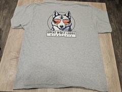 Port & Company XL Heather Gray Great Wolf Lodge Wolf Sunglasses T-Shirt