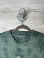 True Religion Shirt Mens Medium Green Tie Dye True RLGN Foil Crew Neck Graphic