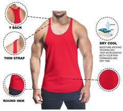 Men’s Gym Sport Fitness Vest Racerback Training Workout Muscle Stringer Tank Top