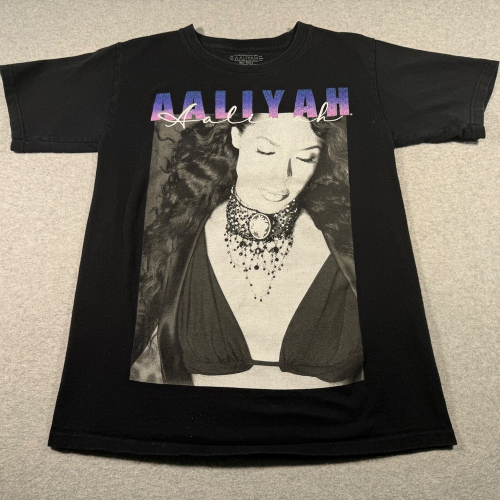 Aaliyah Shirt Adult Small Black Singer Actress Urban Pop Hip Hop Music Mens