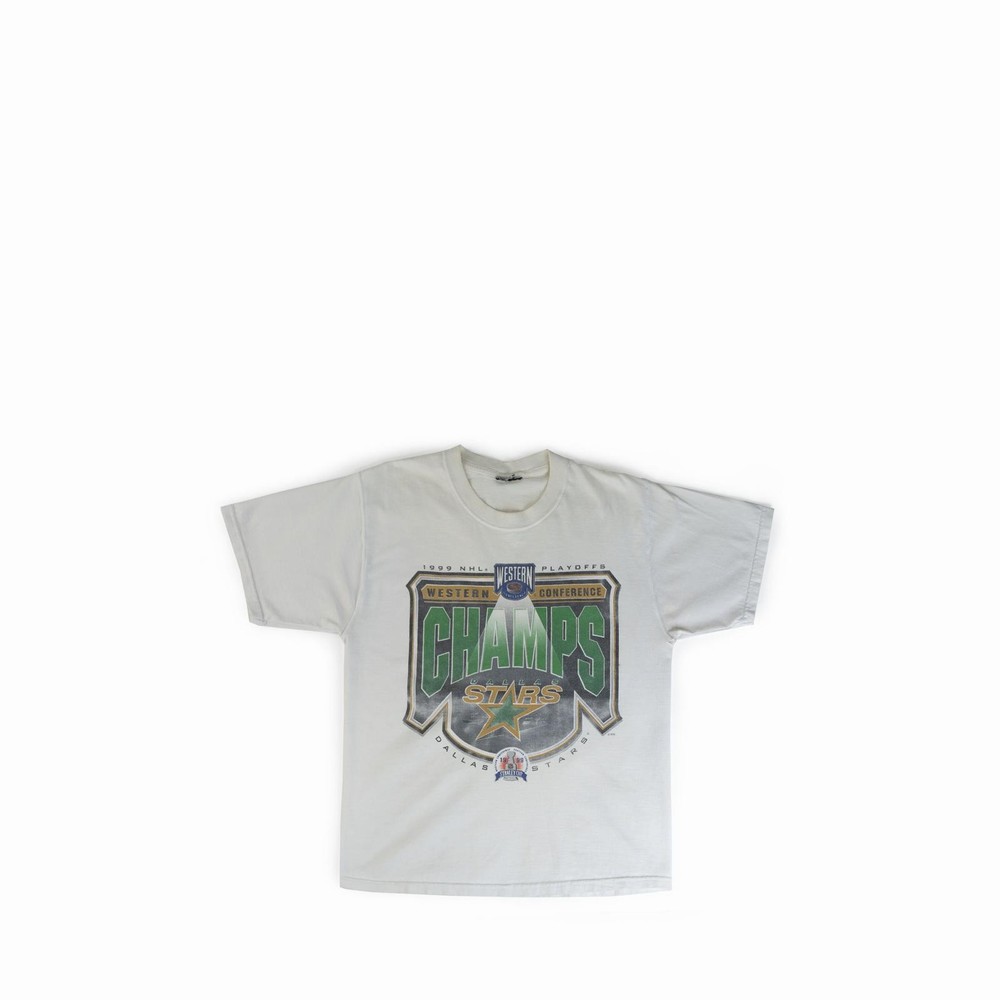 Vintage 1999 Dallas Stars Champion Faded Tee Shirt NHL Hockey Thrashed 90s 1990s