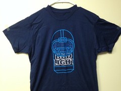 Hanes Nano-T Bud Light NFL Football Helmet Beer Can T-Shirt Blue Mens Sizes L/XL