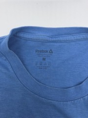 Reebok T-Shirt Men Medium Blue Logo Cotton Polyester Tee.#40832