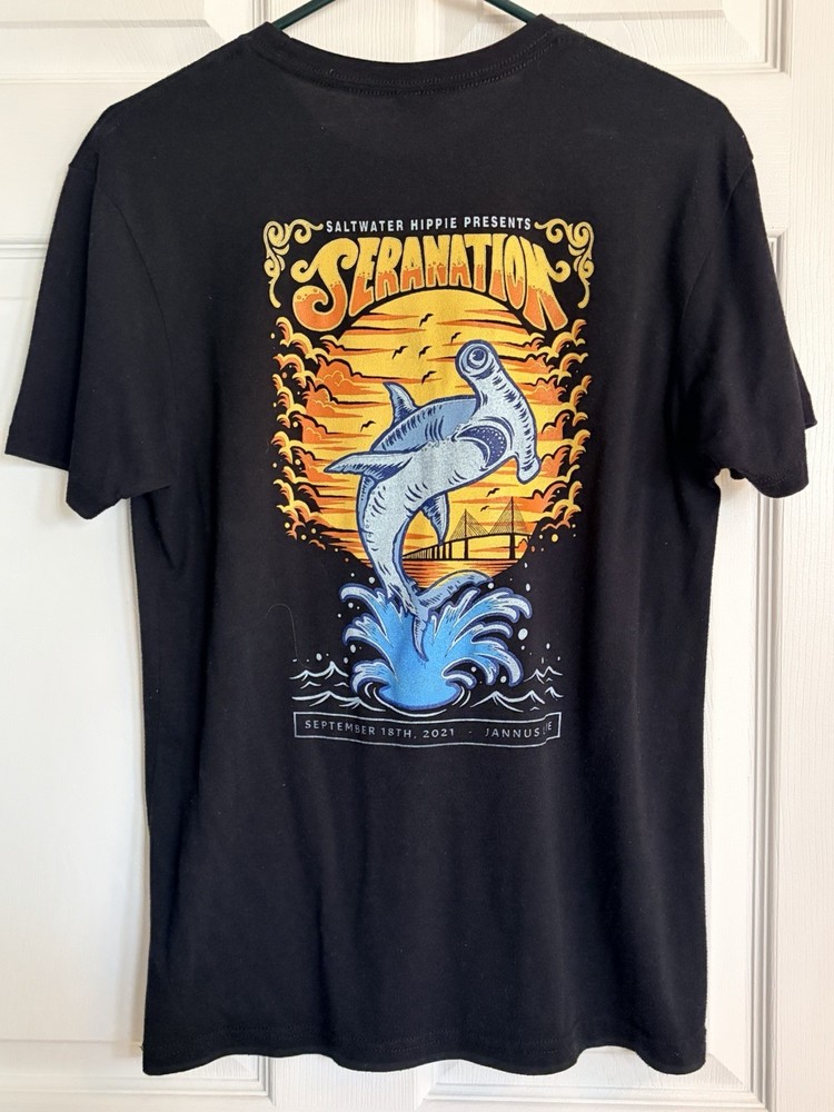 Seranation, Saltwater Hippie, Next Level, M Black SS Cotton/Poly/Rayon T-Shirt
