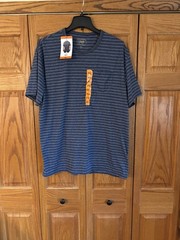 NWT Jachs T Shirt Mens XXL Blue Pin Stripes Pocket Crew Neck