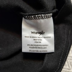 Wrangler Mens Long Sleeve Pocket T-Shirt Black Crew Neck Size M FUNITE F22