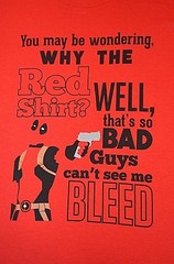 DEADPOOL Wondering Why Red T-Shirt Bad Guys can’t see me Bleed S M L XL 2X 3X