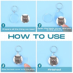 150 Pcs Round Photo Insert Keychain Clear Acrylic Picture Keychains Picture F…