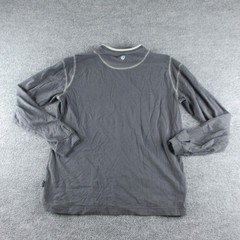Kuhl Shirt Mens Medium Gray Long Sleeve Organic Cotton Zip Pocket Crew Neck