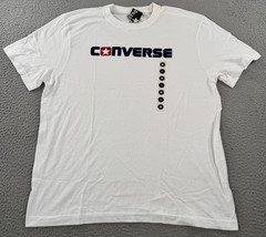 Converse Shirt Men’s XL White Casual Crew Neck Spell-Out Logo Graphic Tee