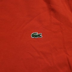Lacoste Shirt Mens Size 6 XL Red Short Sleeve Cotton Logo Tee Preppy Casual