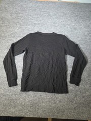 George Long Sleeve Tee T Shirt Mens Sz S (34-36) Black 100% Cotton Crew Neck
