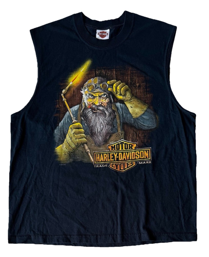 Harley Davidson Smokey Mountain T Shirt Sleeveless XL 2015 Double Sided Black