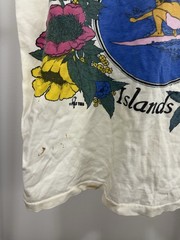 VTG 70s Poly Tees Hawaiian Islands Surf Tank Top Shirt Double Sided Print Size M