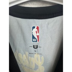 NBA All Over Print Team Logo T-Shirt Mens Large Black Bulls Lakers Celtics Mesh