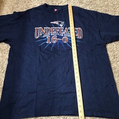 NFL Patriots 2007 Undefeated Regular Season 16-0 Mens Double-sided T Shirt XL