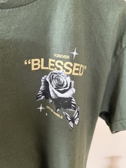 Popular Poison T Shirt Mens Large Green Blessed Cherub Angel Back Graphic Y2K