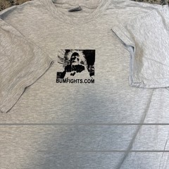 Bumfights DIY Screen-printed shirt, Large Vintage Pluma Gray, Indecline