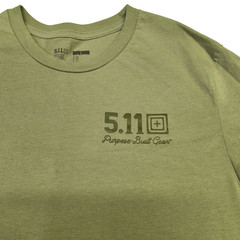 5.11 Tactical Shirt Mens Large Olive Green Tiger Rage Crew Neck T-Shirt