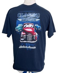 Classic Trucks Made in America Graphic Tee Mens Size Large Vintage Cars
