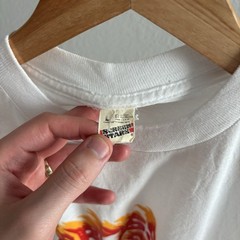 Vintage 1980’s Single Stitch Cross of Fire Minimalist Graphic Tee Shirt – Medium