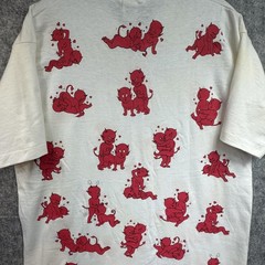 Vtg Fashion Victim Shirt Mens L Devil Sex Positions Fruit of the Loom AOP 90s