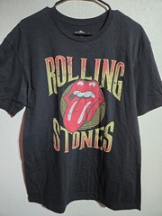 The Rolling Stones T-Shirt Men’s Size Large Black Logo Rock & Roll Rock Band Tee