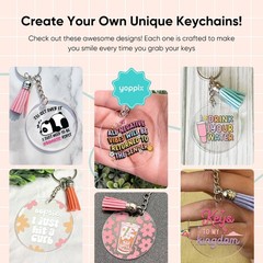 140 PCS Acrylic Keychain Blank Set, Funny Double-Sided UV DTF Stickers Acryli…