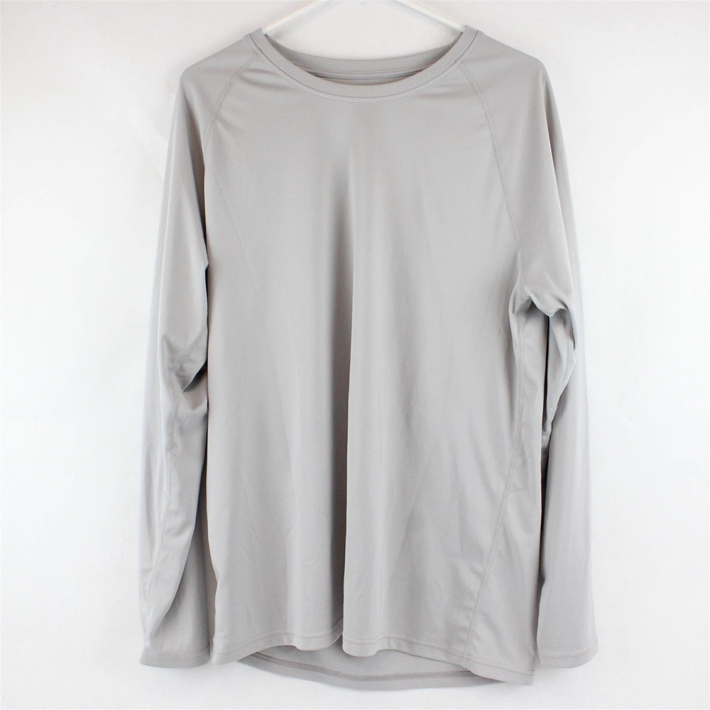 Light Gray Long-Sleeved Activewear T-Shirt Men’s Large