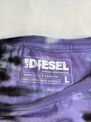 DJ Diesel Shaq Tie Dye T Shirt L Purple Rave EDM Front Back Print