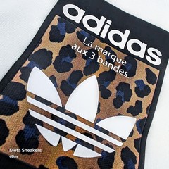 Adidas L Men’s T Shirt White Oversized Retro Leopard Trefoil Graphic Cotton NWT