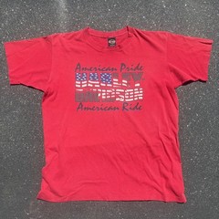 Vtg 90s Harley Davidson American Pride Size L Single Stitch Tee Rhode Island