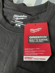 Milwaukee Womens Gridironpocket T-Shirt, Short Sleeve, Black Large