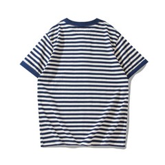 Mens Retro Sailor’s Stripe Short Sleeve T-Shirts Classic Henry Shirt Casual Tops