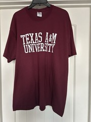 Bright Maroon Men’s Texas A&M Fan T-Shirt Graphic T On Gildan Label Sz XL