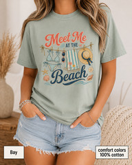 Meet Me at the Beach Shirt, Comfort Colors Coastal Summer Tee, Beach Gift
